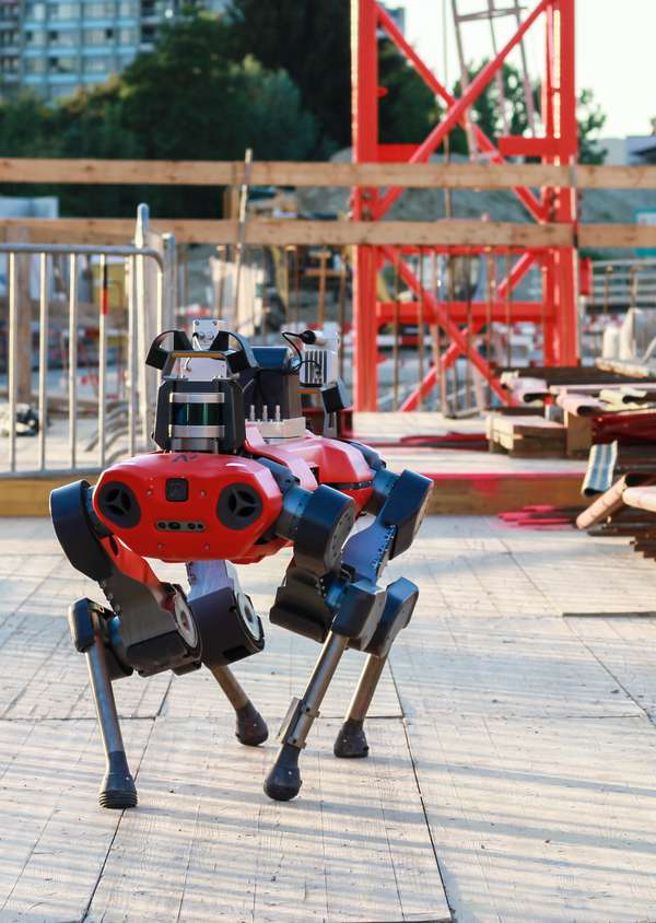 ANYmal: Ein autonomer Roboter auf der Baustelle des neuen Pflegezentrums in Schlieren (ZH)